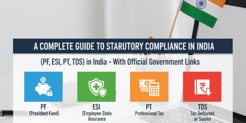 A Complete Guide to Statutory Compliance (PF, ESI, PT, TDS) in India – With Official Government Links